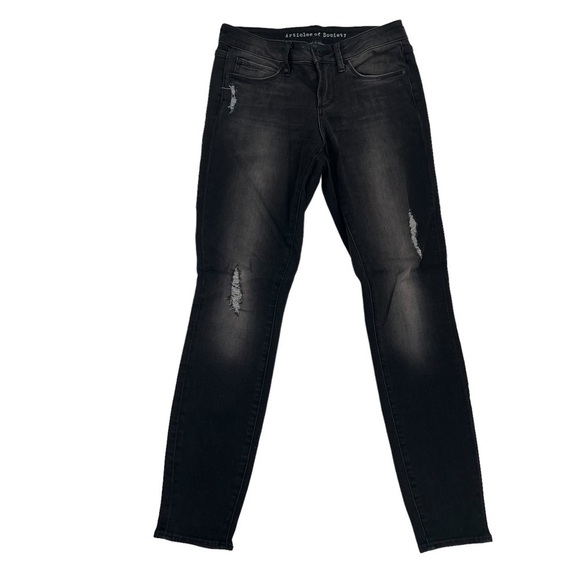Articles Of Society Black Distressed Skinny Jeans Size 26 Women’s - Picture 1 of 7